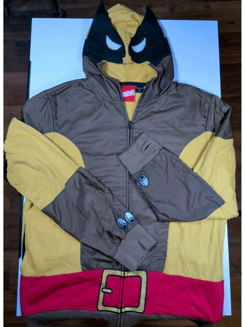Adult Men's Marvel Comics X-Men Wolverine Brown Costume Hoodie Sweatshirt XL